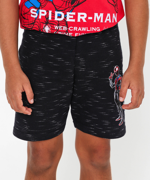 Bermuda Infantil Moletinho Spider Tam 4 a 10 Preto
