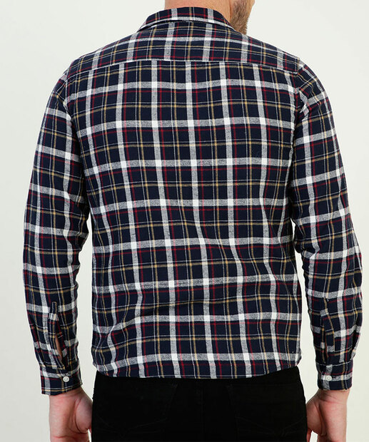 Camisa Masculina Xadrez Bolso Manga Longa MR