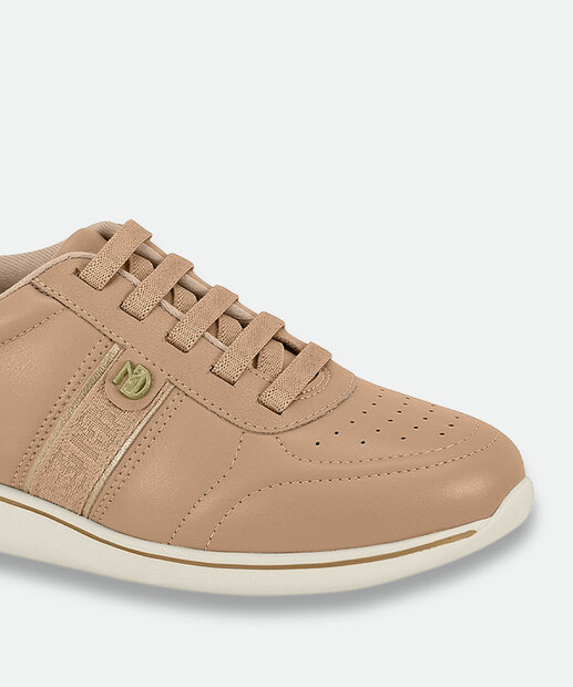 Tênis Casual Feminino Recorte Modare Bege