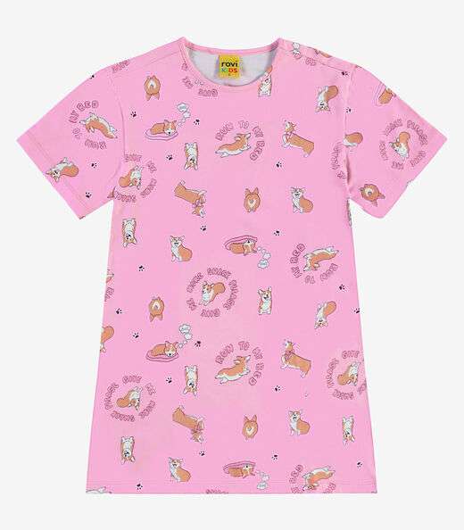 Camisola Infantil Feminina Meia Malha Rovi Kids Rosa