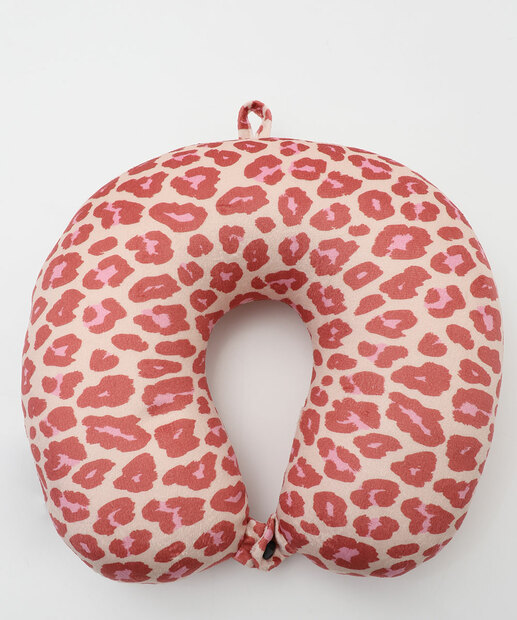 Almofada Pescoço Plush Animal Print Marisa Rosa