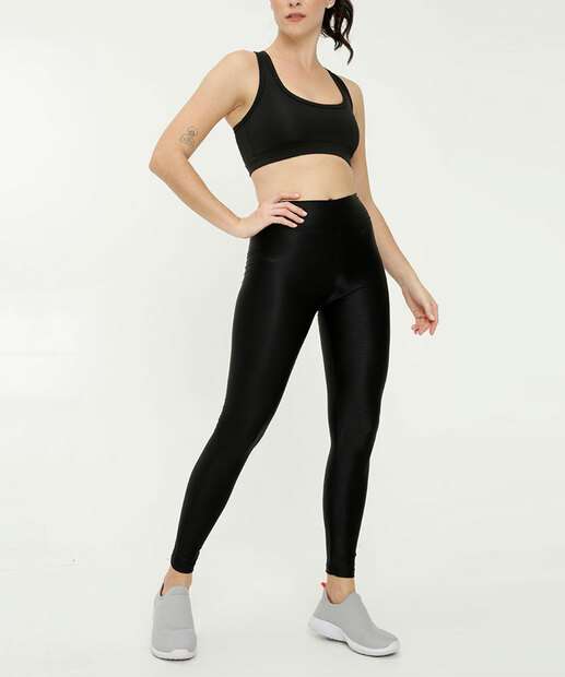 Calça Feminina Legging Fitness Brilhante Marisa 
