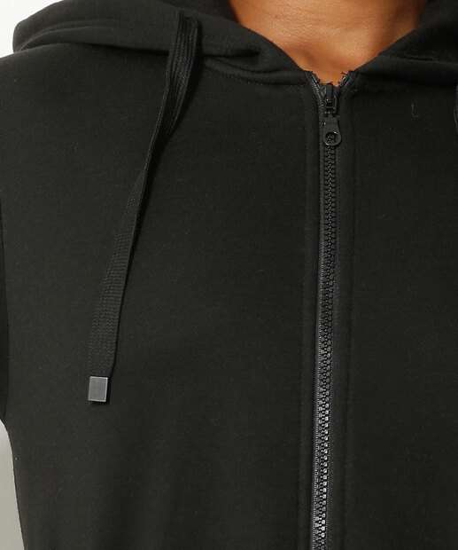 Blusão Feminino Moletom Bolso Capuz Marisa