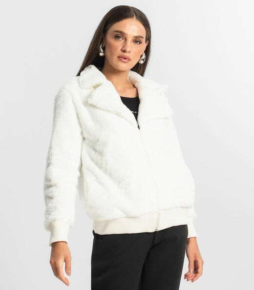 Casaco Feminino em Pelo Safira Endless Bege