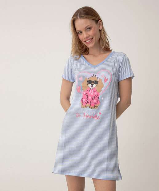 Camisola Listrada Marisa Azul