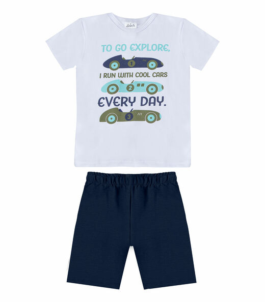 Conjunto Masculino Camiseta E Bermuda Select Azul
