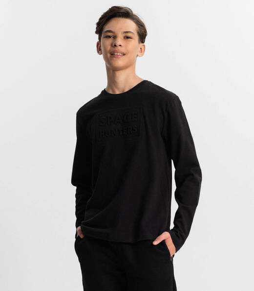 Image_Camiseta Juvenil Masculina Manga Longa Minty Preto