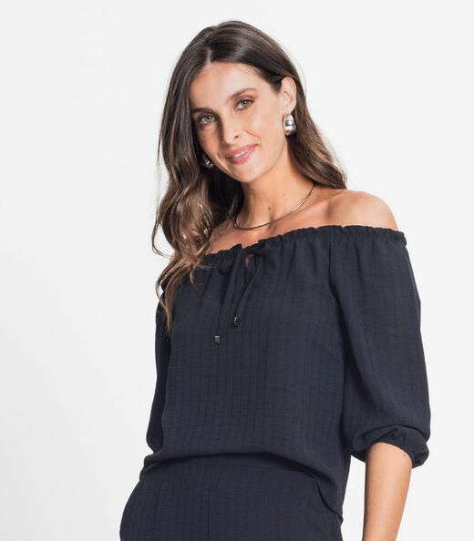 Blusa Feminina Ciganinha Rovitex Preto
