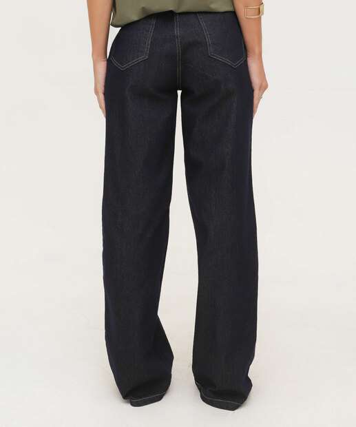 Calça Jeans Wide Leg Feminina Sawary