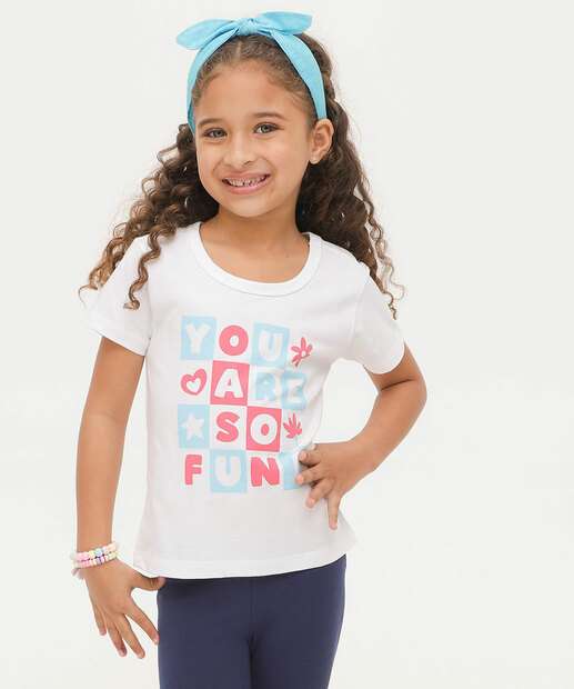 Blusa Infantil Estampa Frase Marisa Tam 4 a 10