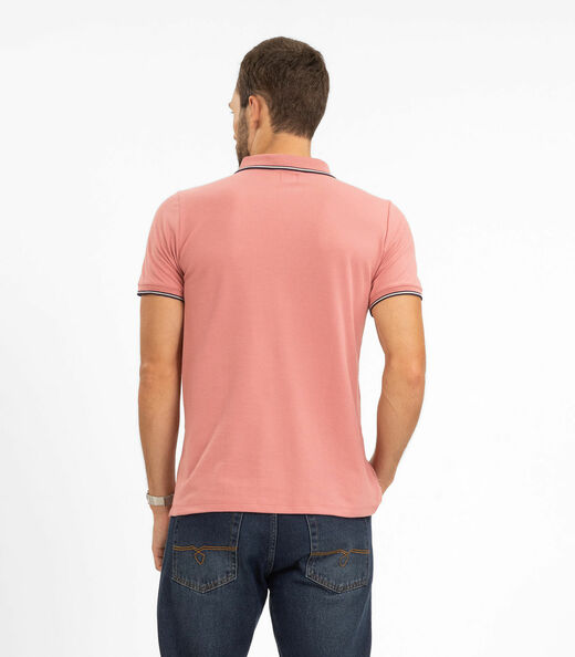 Camisa Polo Masculina Diametro Rosa