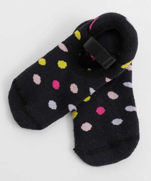 Meia Sapatilha Infantil Antiderrapante Marisa Preto