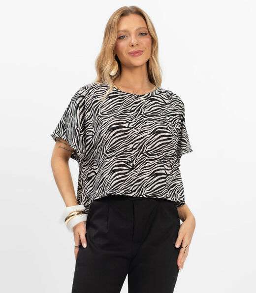 Blusa Feminina em Liganete Infinita Cor Preto