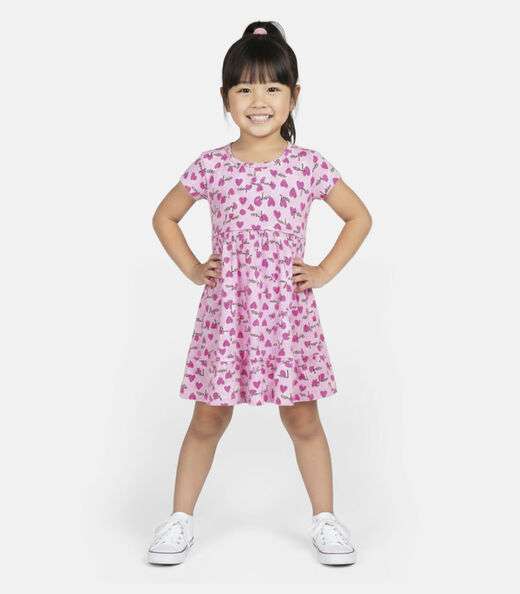 Image_Vestido Infantil Manga Curta Estampado Biju Kids Rosa