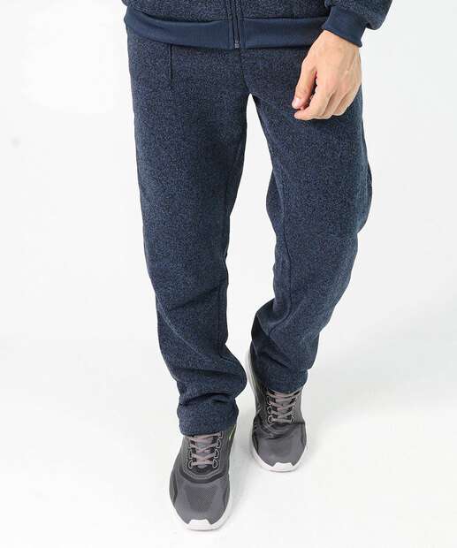 Calça Masculina Fitness Moletom Reta Bolsos MR Azul