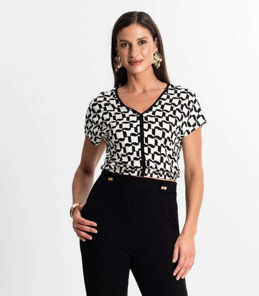 Image_Blusa Feminina Manga Curta Rovitex Preto