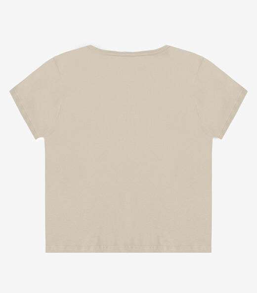 Blusa Feminina Manga Curta Estampada Select Bege