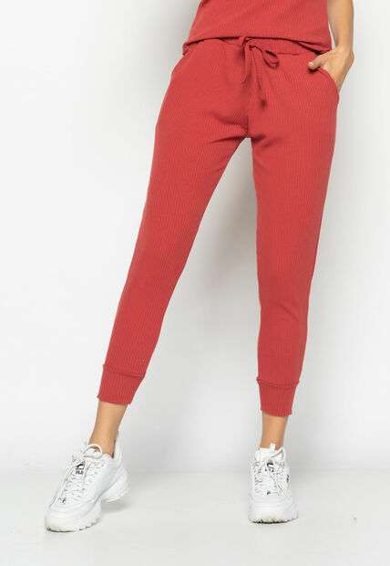 Conjunto  Comfy Com Regata e Jogger Canelada Terracota Salvatore Fashion