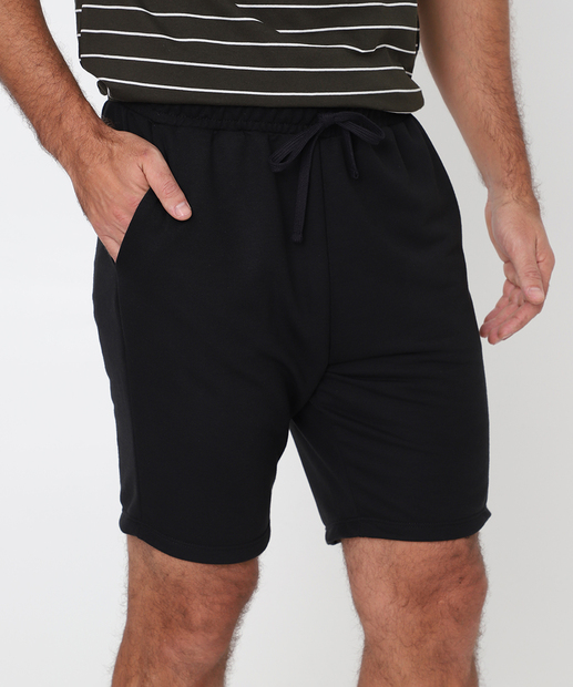 Bermuda Masculina Moletom Marisa Preto