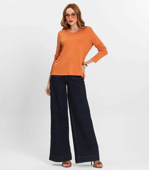 Blusa Manga Longa Select Laranja