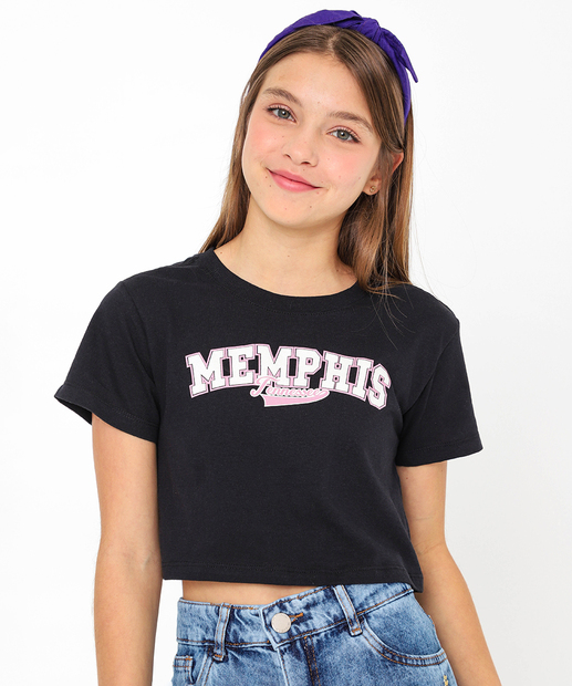 Image_Blusa Juvenil Cropped College Marisa Tam 10 a 16 Preto