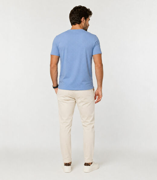 Camiseta Masculina Básica Em Malha Drop Select Azul