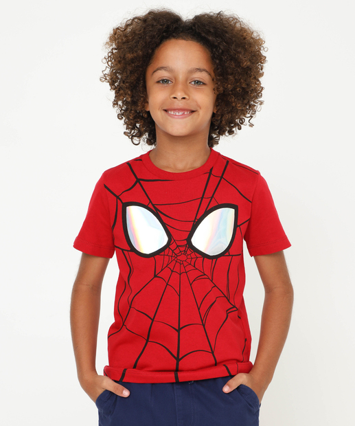 Image_Camiseta Infantil Homem Aranha Holografico Marvel Tam 4 a 10 Vermelho