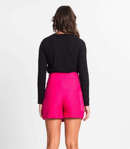 Shorts Saia Feminino Em Moletinho Endless Rosa