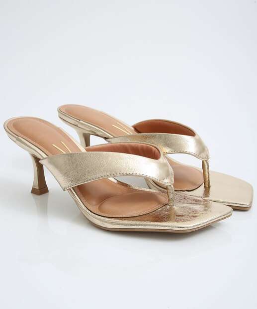 Tamanco Feminino Salto Fino Metalizado Vizzano