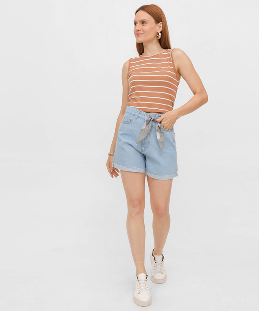 Image_Short Mom Jeans Feminino Lenço Azul