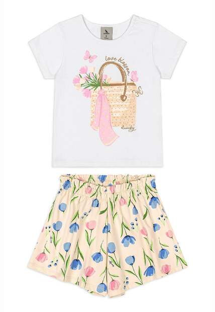 Conjunto Blusa Short Floral Quimby