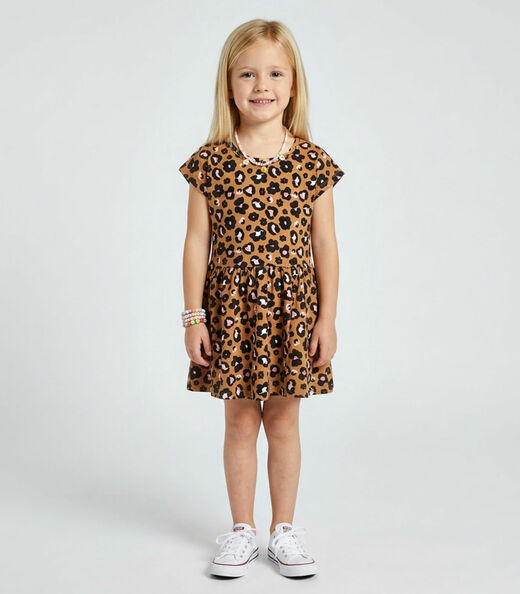 Vestido Infantil Estampado Select Bege