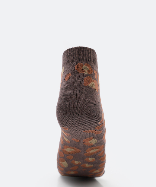 Kit 3 Pares Meias Cano Curto Feminina Animal Print Marisa 
