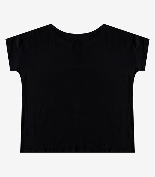 Blusa Feminina Manga Curta Infinita Cor Preto