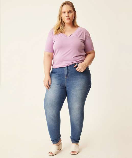 Image_Blusa Plus Size Feminina Manga Curta Básica Marisa  
