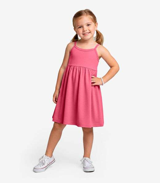 Vestido Menina Infantil de Alças Select Rosa