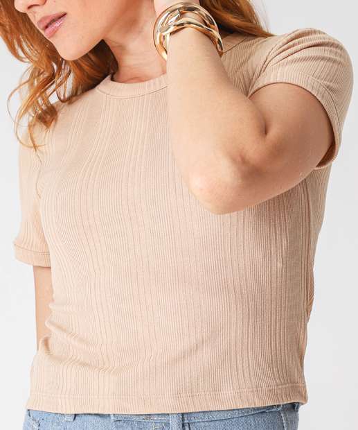 Blusa Feminina Canelada Marisa Bege