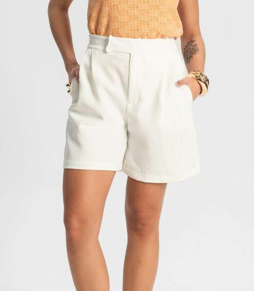 Bermuda Feminina Alfaiataria Endless Bege