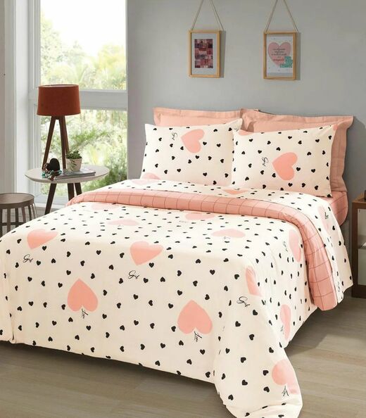 Image_Jogo Capa de Edredom Queen 3 Peças Lar e Lazer Bege