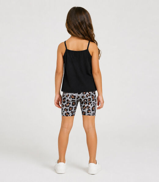 Conjunto Infantil Blusa de Alça e Ciclista Select Preto
