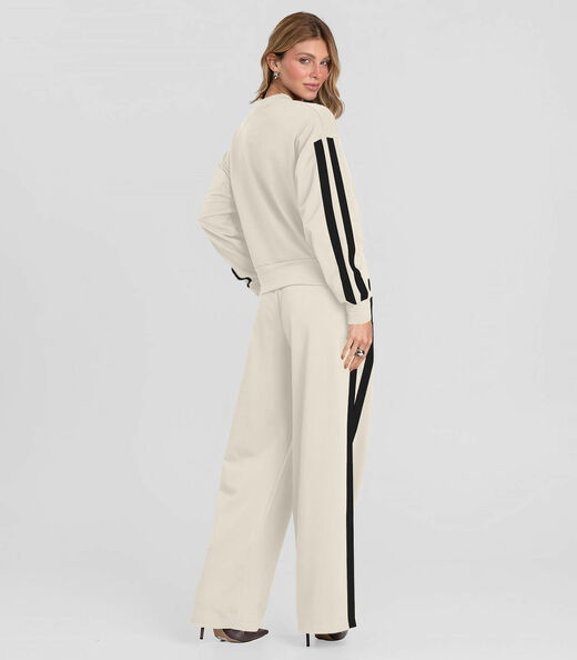 Calça Feminina Pantalona em Molecotton Dianna Bege