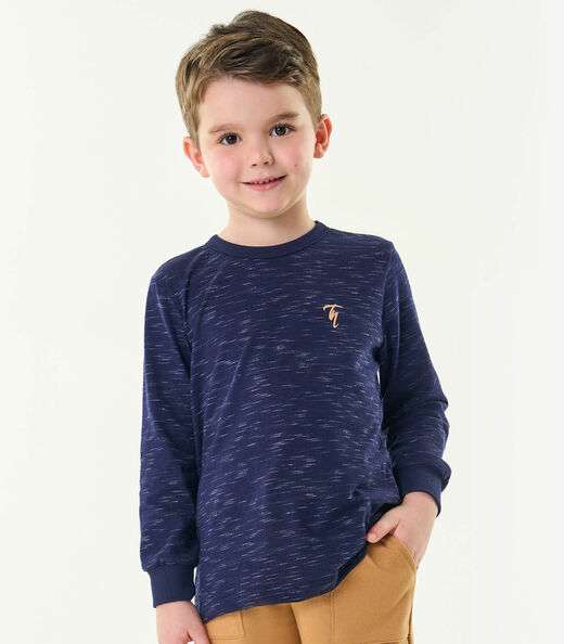 Camiseta Infantil Masculina Manga Longa Trick Nick Azul