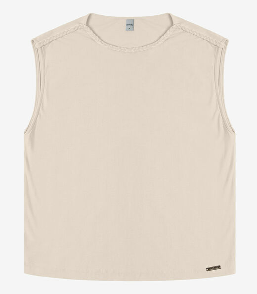 Blusa Feminina em Visco Creponada Rovitex Bege