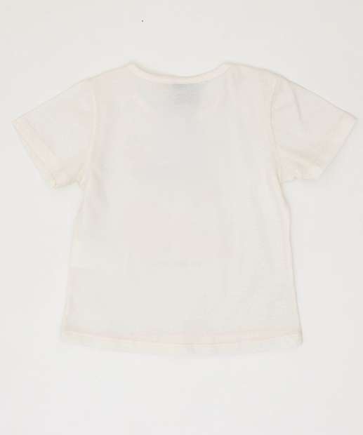 Camiseta Infantil Cerejas Manga Curta Marisa Tam 1 a 3 Off White