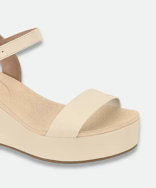 Sandália Flatform Feminina Tiras Beira Rio Bege