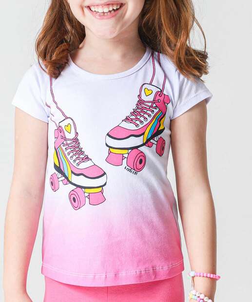 Conjunto Infantil Estampa Patins Tam 4 a 10