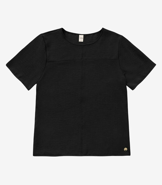 Blusa Manga Curta em Air Flow Rovitex Preto