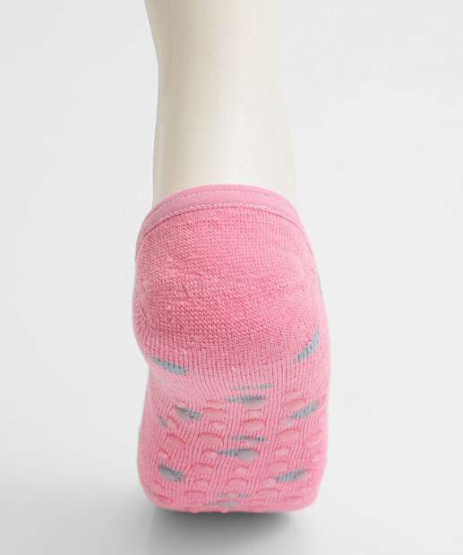 Meia Sapatilha Feminina Antiderrapante Marisa Rosa