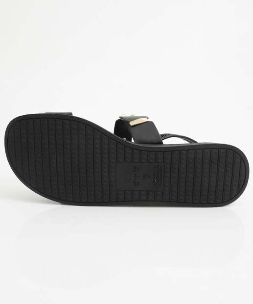 Sandália Flatform Feminina Tachas Via Uno Preto
