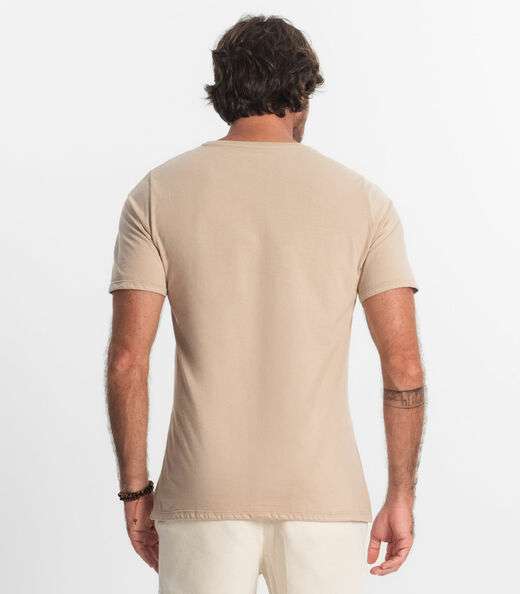 Camiseta Masculina Meia Malha Diametro Marrom